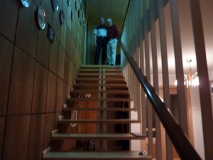 Newly renovated open staircase taking us onto the second floor.